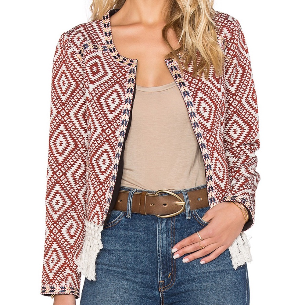 Tularosa Red and Cream Patterned Jacket